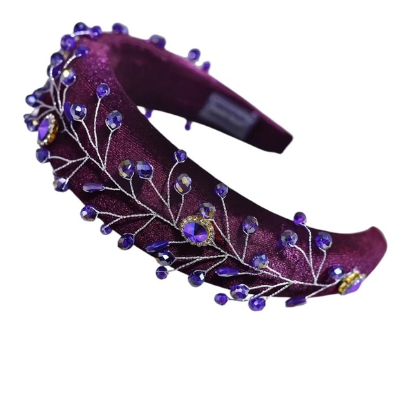 Whimsy_and_Lily Accessories - Sparkling Purple Embellished Headband